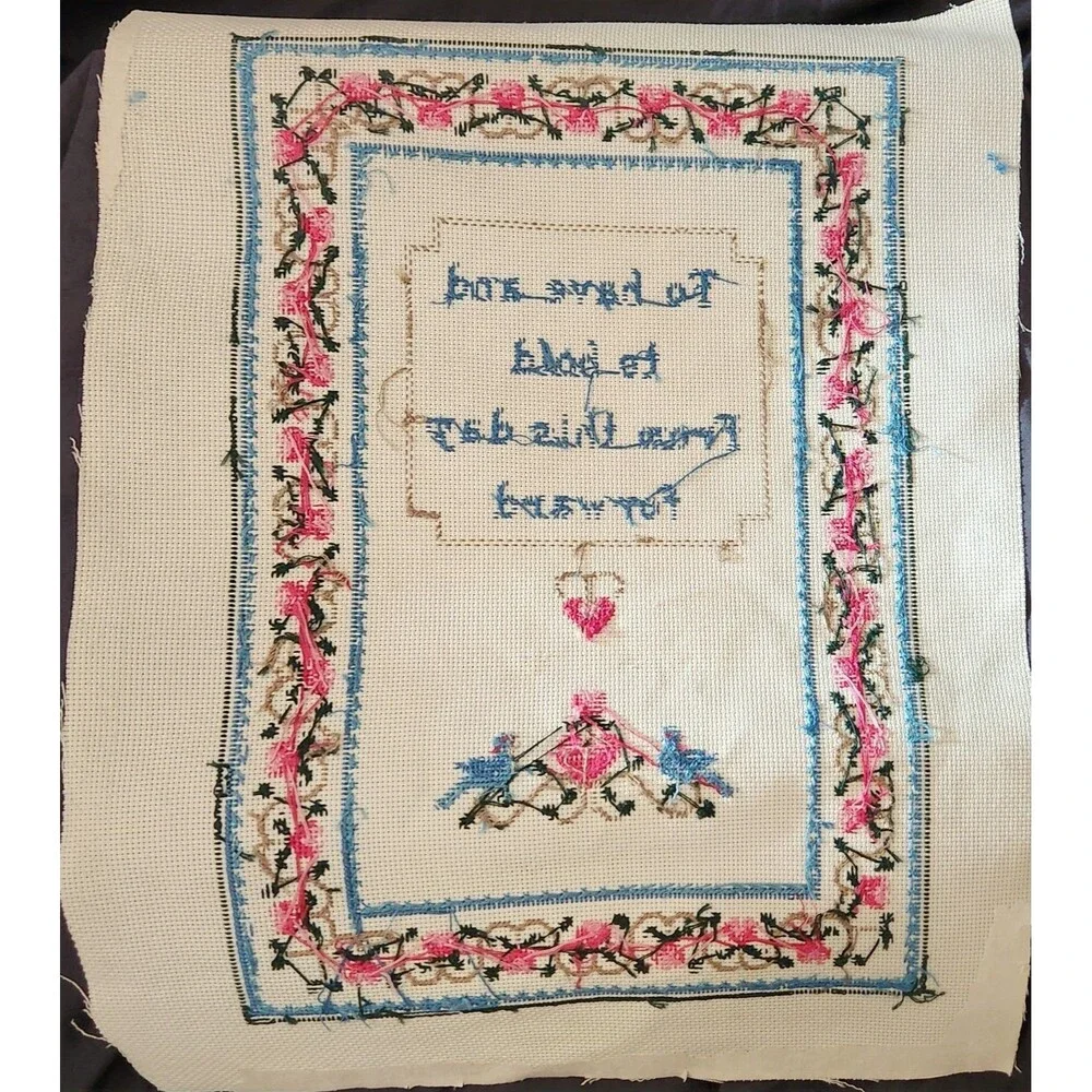 VTG COMPLETED CROSS STITCH 